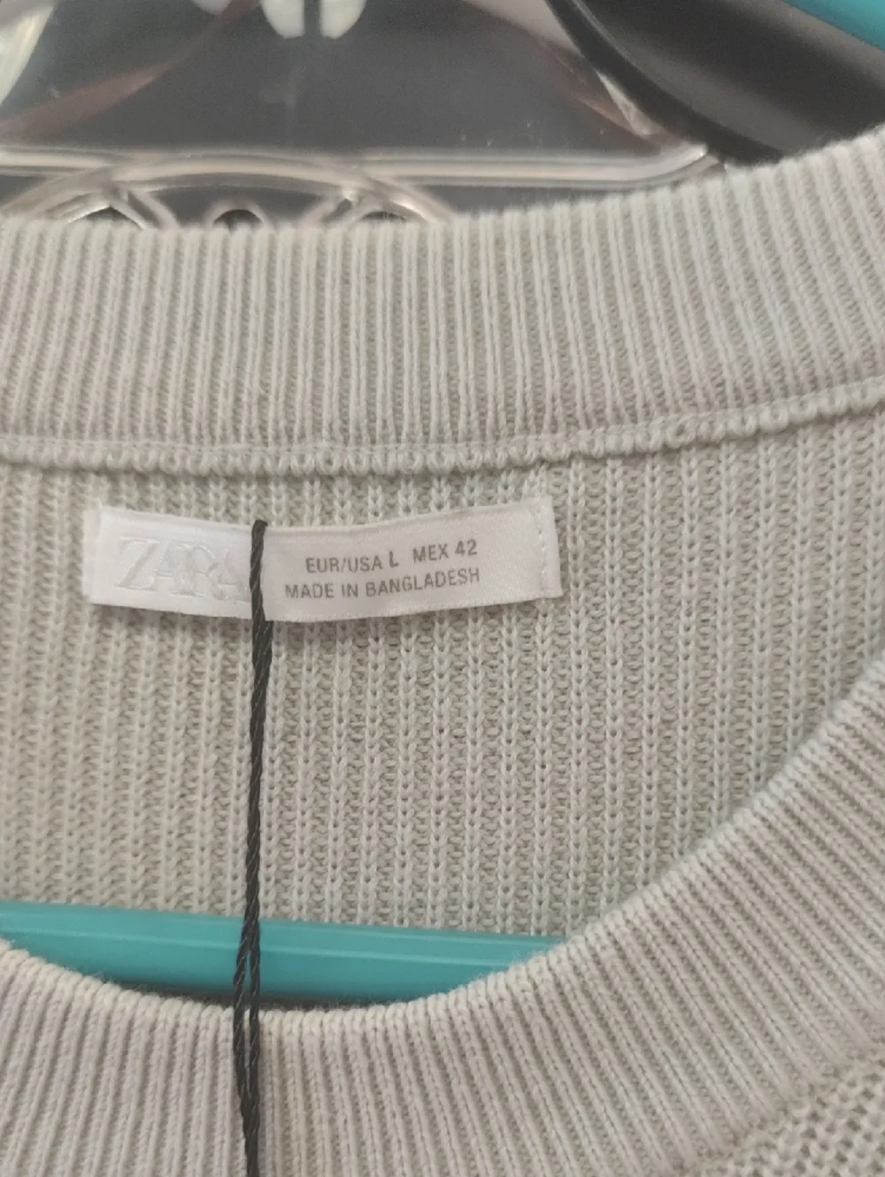 Zara Light Sage Short-Sleeve Knit Crew Shirt - Picture 2 of 7